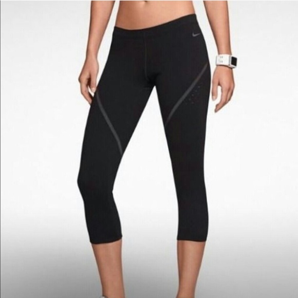 Nike Luxe Cropped Running Leggings Size S Dri Fit - Picture 3 of 8
